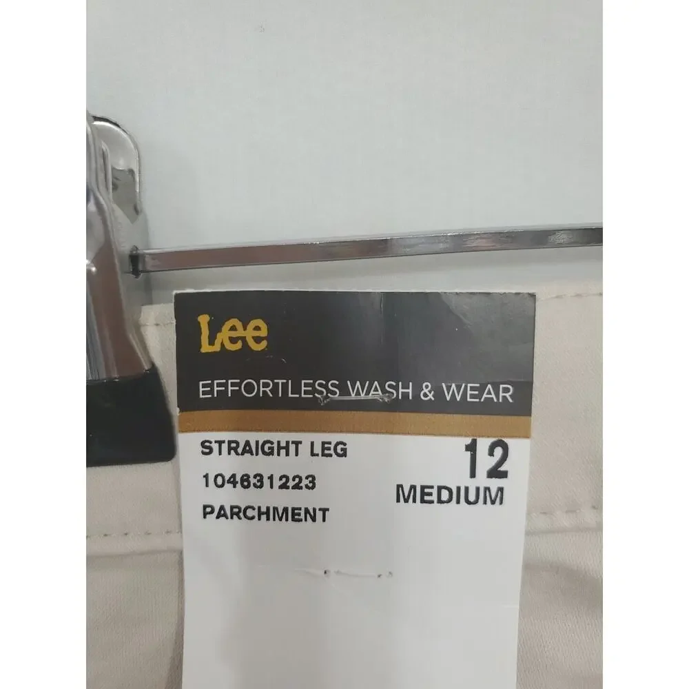 Lee Chino Pants‎ Relax Fit Women 12 Straight Leg Mid Rise Workwear Beige Khaki